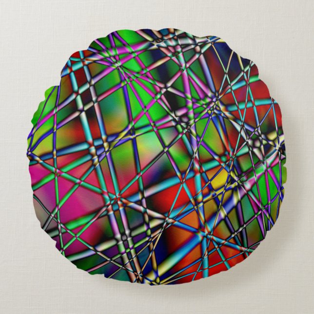 Colourful Abstract   Round Cushion (Front)