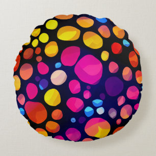 Colourful Abstract Round Cushion