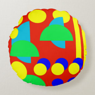Colourful abstract round cushion