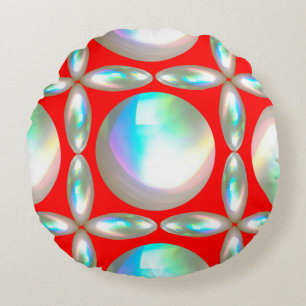Colourful Abstract Round Throw Pillow