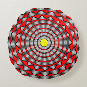 Colourful Abstract Round Throw Pillow
