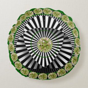 Colourful Abstract Round Throw Pillow