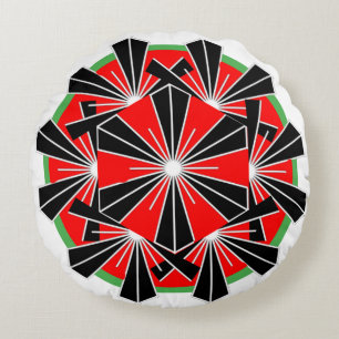 Colourful Abstract Round Throw Pillow