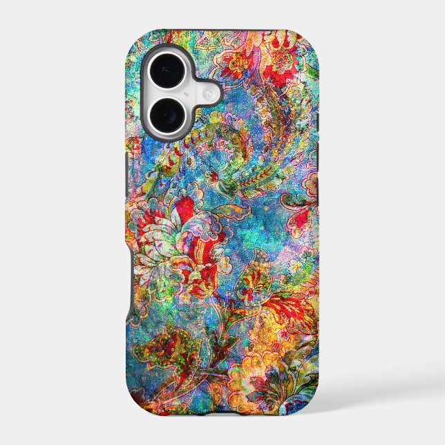 Colourful Abstract Rustic Floral Design (Back)