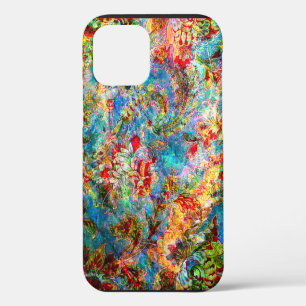 Colourful Abstract Rustic Floral Design iPhone 12 Pro Case