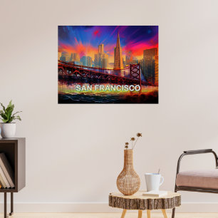 Colourful Abstract San Francisco Skyline Poster