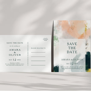 Colourful Abstract Save The Date Postcard