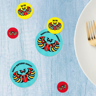 Colourful Abstract Scarab Beetles Happy Birthday Confetti