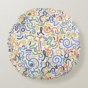 Colourful Abstract Scribble Throw Pillow - Playful