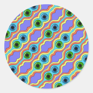 Colourful Abstract Seamless Hand Drawn Pattern Classic Round Sticker