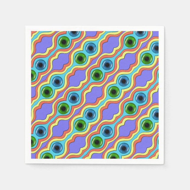 Colourful Abstract Seamless Hand Drawn Pattern  Napkin (Front)