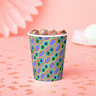 Colourful Abstract Seamless Hand Drawn Pattern Paper Cups