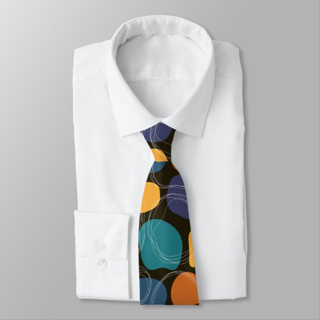Colourful Abstract Seamless Pattern On Dark Tie (Tied)