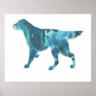 Colourful abstract Setter silhouette Poster