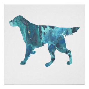 Colourful abstract Setter silhouette Poster