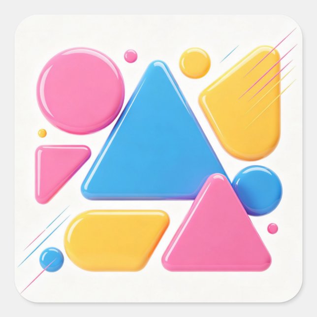 Colourful Abstract Shape Sticker (Front)