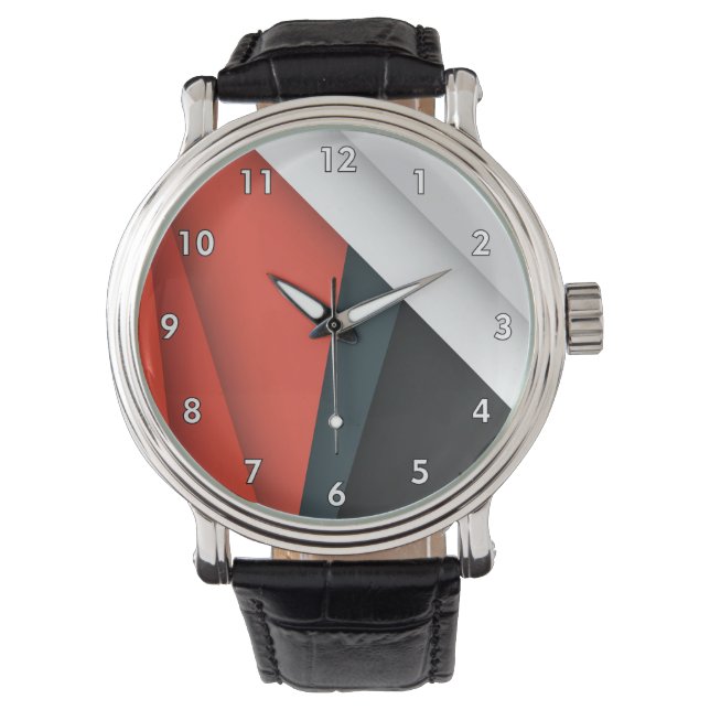 Colourful Abstract Shapes and Lines Watch (Front)