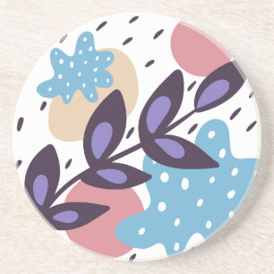 Colourful abstract shapes coaster