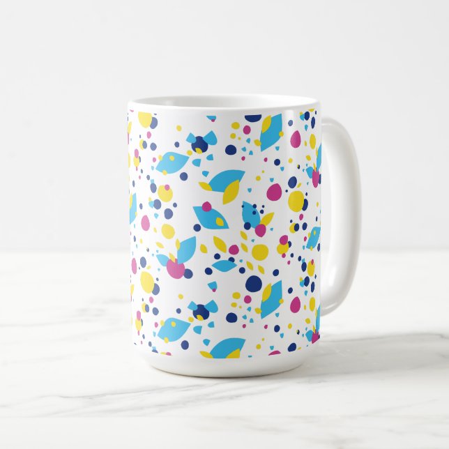 Colourful abstract shapes. coffee mug (Front Right)