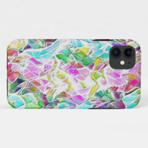 Colourful abstract shapes dipped in white milk sou iPhone 11 case