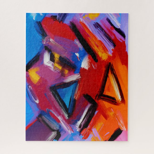 Colourful Abstract Shapes Fine Art Jigsaw Puzzle (Vertical)