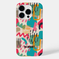 Colourful abstract shapes grunge pattern