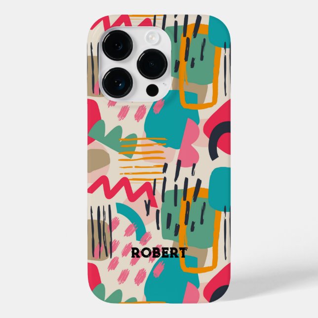 Colourful abstract shapes grunge pattern Case-Mate iPhone case (Back)