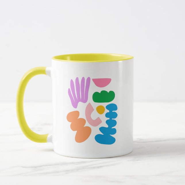 Colourful Abstract Shapes Modern Minimalist Art Mug (Left)