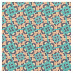Colourful abstract shapes pattern fabric