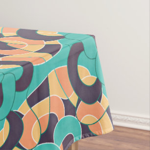 Colourful abstract shapes pattern tablecloth