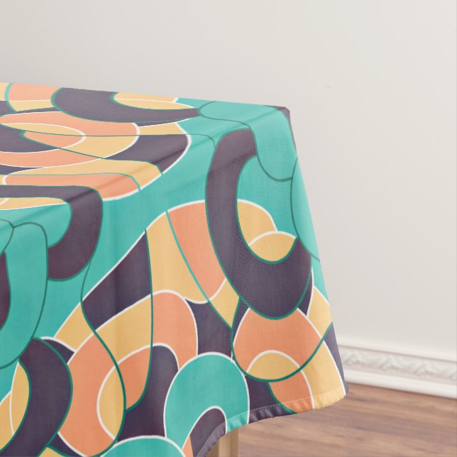 Colourful abstract shapes pattern tablecloth (In Situ)