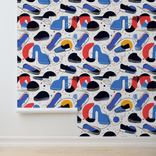 Colourful Abstract Shoe Design Pattern Wallpaper