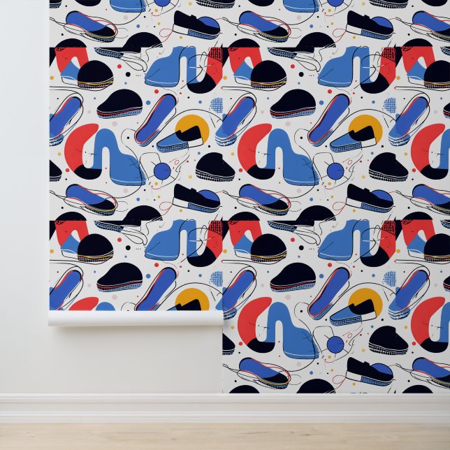 Colourful Abstract Shoe Design Pattern Wallpaper (Application)