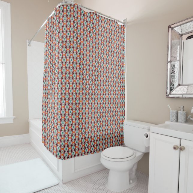 Colourful Abstract Shower Curtain (In Situ)