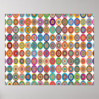 Colourful Abstract Small Concentric Circles Art