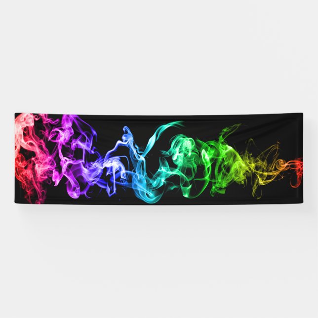 Colourful Abstract Smoke - A Rainbow in the Dark Banner (Horizontal)