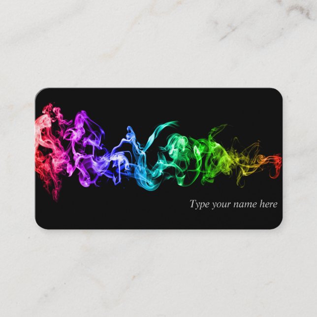 Colourful Abstract Smoke - A Rainbow in the Dark Business Card (Front)