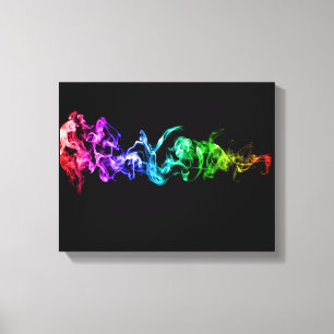 Colourful Abstract Smoke - A Rainbow in the Dark Canvas Print