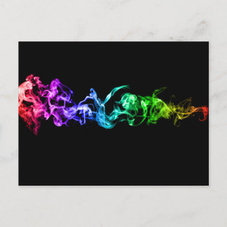 Colourful Abstract Smoke - A Rainbow in the Dark Postcard