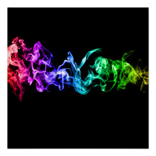 Colourful Abstract Smoke - A Rainbow in the Dark Poster
