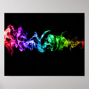 Colourful Abstract Smoke - A Rainbow in the Dark Poster