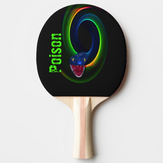 Colourful Abstract Snake Ping Pong Paddle (Front)