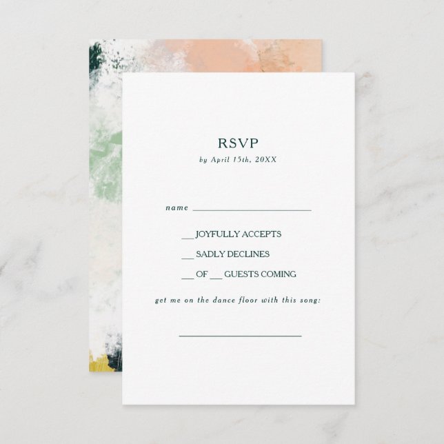 Colourful Abstract Song Request RSVP Card (Front/Back)