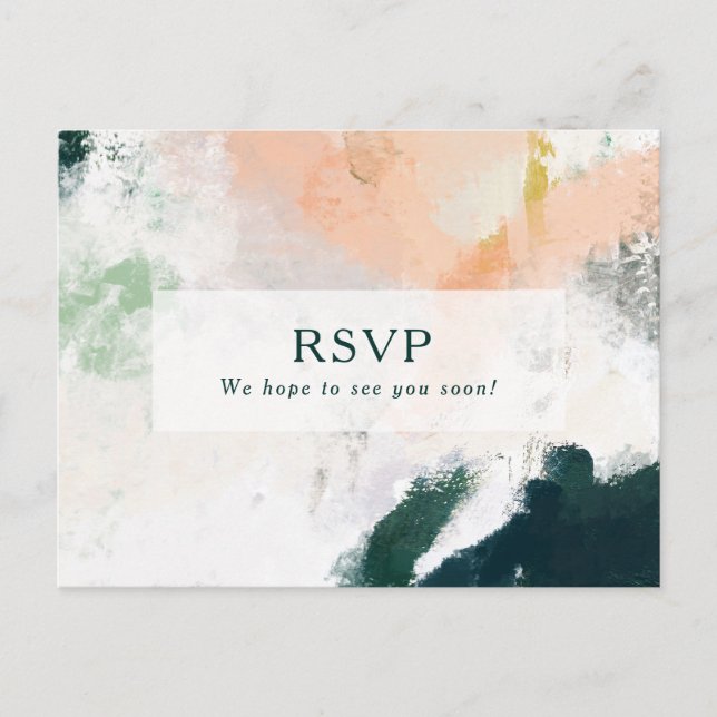 Colourful Abstract Song Request RSVP Postcard (Front)