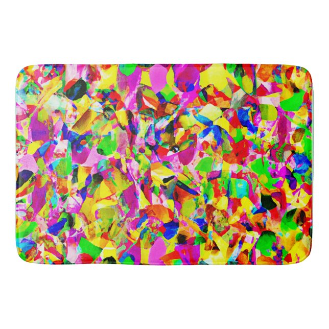 Colourful Abstract Spectrum Pattern Bath Mat (Front)
