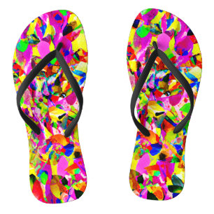 Colourful Abstract Spectrum Pattern Flip Flops
