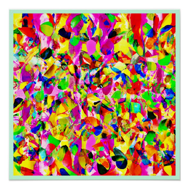 Colourful Abstract Spectrum Pattern Poster (Front)