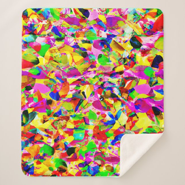 Colourful Abstract Spectrum Pattern Sherpa Blanket (Front)
