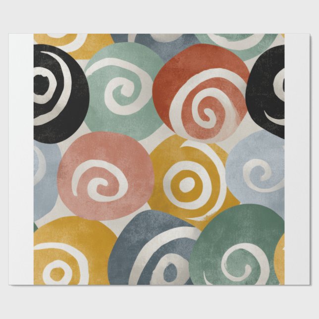 Colourful Abstract Spiral Wrapping Paper | Modern  (Flat)