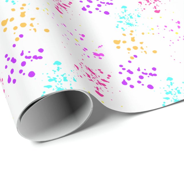 Colourful Abstract Splashes Wrapping Paper (Roll Corner)